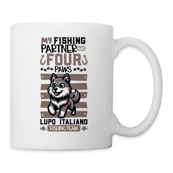 Fishing and Lupo Italiano - Mug - white - Right