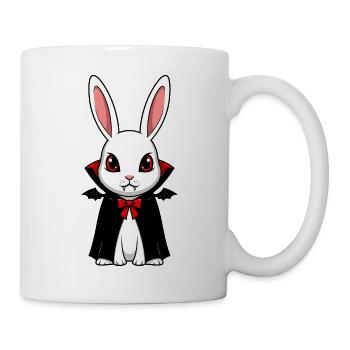 Cute Halloween Rabbit Vampire Chibi Cartoon - Mug - white - Right