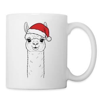 Alpaga de Noël avec chapeau - Mug blanc - blanc - Droite