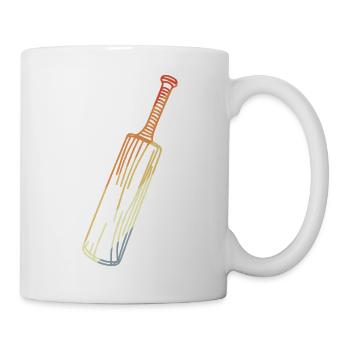 Vintage cricket bat sketch - Mug - white - Right