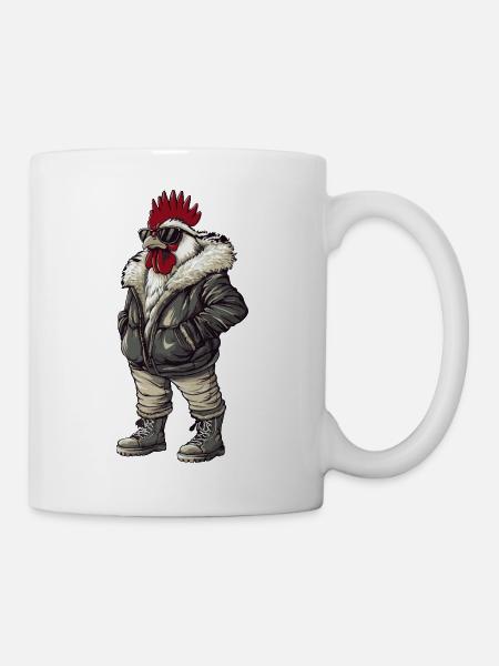Hahn Cool Winter - Tasse - Weiß