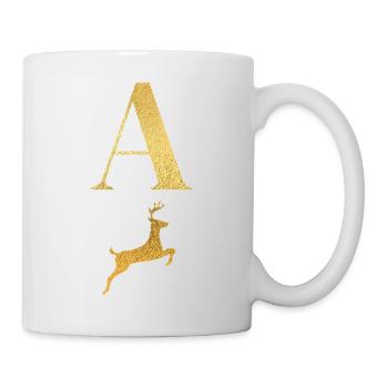 Brief an einen goldenen Hirsch - Geschenkidee - Tasse - Weiß - Rechts