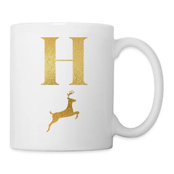 Letter h golden deer - gift idea - Mug - white - Right
