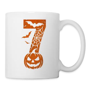 Fun 67 Zahl 6-7 6 7 Passende Halloween Sechs Siebe - Tasse - Weiß - Rechts