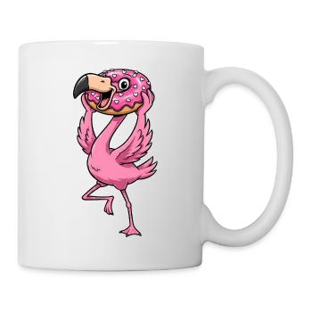 Cute Flamingo Donut Dessert Candy Cartoon - Mug - white - Right