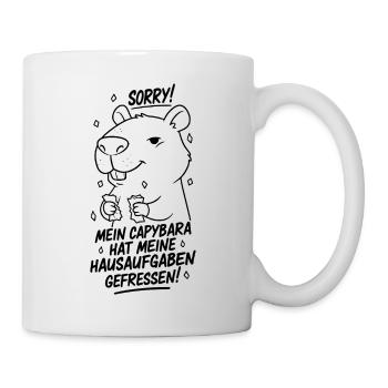 Sorry! Capybara hat meine Hausaufgaben gefressen - Tasse - Weiß - Rechts