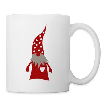 Décoration de Noël Gnome Red Heart Dots - Mug blanc - blanc - Droite