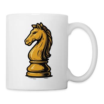 Pferd Schach Figur - Tasse - Weiß - Rechts