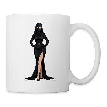 Schwarze Ninja-Eleganz - Tasse - Weiß - Rechts