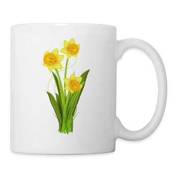 Glowing daffodils – spring flowers - Mug - white - Right