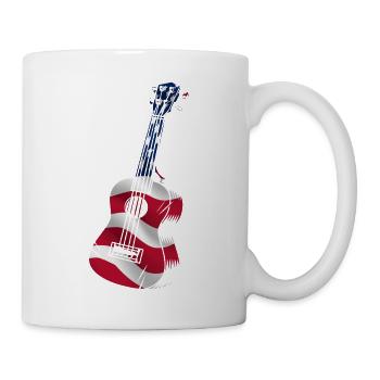 Hawaiian Ukulele Uke American Flag - Tasse - Weiß - Rechts