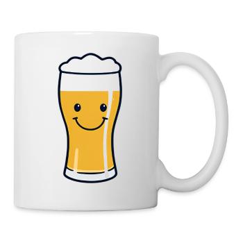Smiling Beer Glass Cartoon - Mug - white - Right
