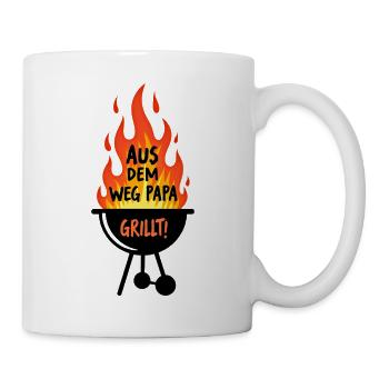 Grillen Grillsaison Papa Am Grill Papa Grillt - Tasse - Weiß - Rechts