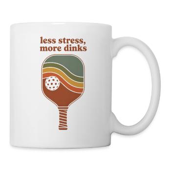 Less Stress More Dinks - Funny Pickleball Retro - Mug - white - Right