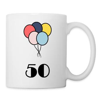 50. 50 JAHRE. 50-JÄHRIGES JUBILÄUM. 50-JÄHRIGES JUBILÄUM. - Tasse - Weiß - Rechts