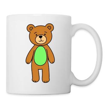 Cuddly Bear Green Belly Cartoon - Mug - white - Right
