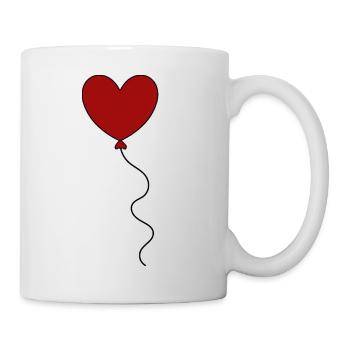 rotes Herz rot Geschenk Valentinstag - Tasse - Weiß - Rechts