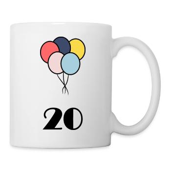 20. 20 ANS. 20e ANNIVERSAIRE. ANNIVERSAIRE 20 ANS. - Mug blanc - blanc - Droite
