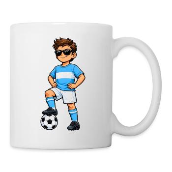 Fußball Junge Argentinien Fan Argentinische Flagge - Tasse - Weiß - Rechts