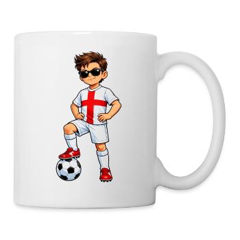 Fußball Junge England Fan Englische Flagge - Tasse - Weiß - Rechts