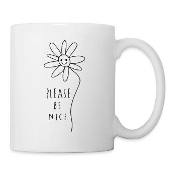 Please be nice – Friendly Minimal Statement - Mug - white - Right