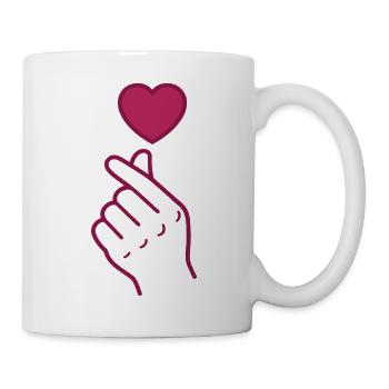 Doigts Coréens Amour Kpop Musique coréenne Corée - Mug blanc - blanc - Droite
