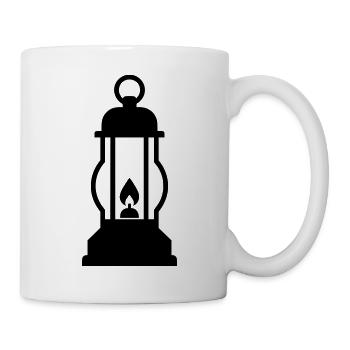 Vintage Laterne Öllampe - Tasse - Weiß - Rechts