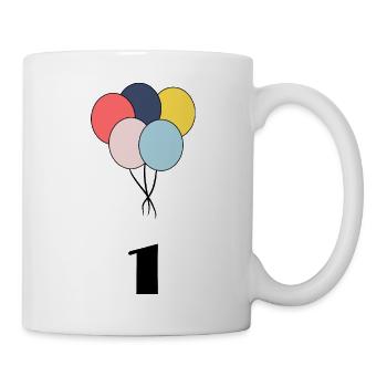 1. 1 Jahr. 1. JUBILÄUM. 1-JAHRESJUBILÄUM. - Tasse - Weiß - Rechts