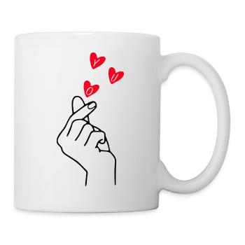 Finger Heart Love Design d’art minimal - Mug blanc - blanc - Droite