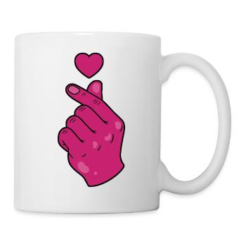Kpop Musique coréenne Doigts roses mignons Amour - Mug blanc - blanc - Droite