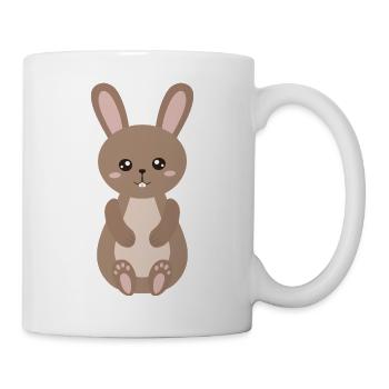 Charming Bunny Plush Illustration - Mug - white - Right