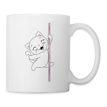 White_cat_is_dancing_on_a_pole - Mug - white - Right