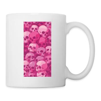 Motif de crâne rose - Mug blanc - blanc - Droite