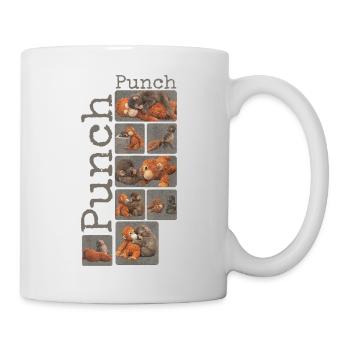 Süßer Baby Affe gibt Faustschlag Monkey Punch - Tasse - Weiß - Rechts