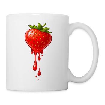 Strawberry with drops illustration - Mug - white - Right