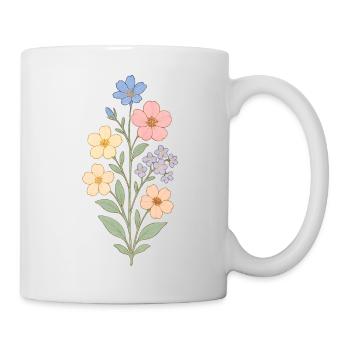 Bouquet aquarelle fleurs pastel - Mug blanc - blanc - Droite