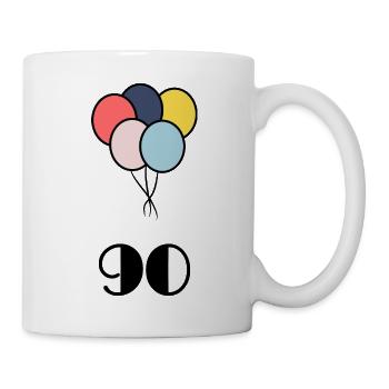 90. 90 ANS. 90e ANNIVERSAIRE. ANNIVERSAIRE 90 ANS. - Mug blanc - blanc - Droite