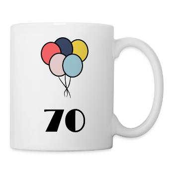 70. 70 YEARS. 70th ANNIVERSARY. 70 YEARS ANNIVERSARY. - Mug - white - Right