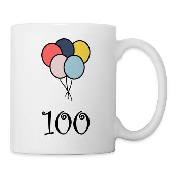 100. 100 JAHRE. 100-JÄHRIGES JUBILÄUM. GEBURTSTAG 100 - Tasse - Weiß - Rechts