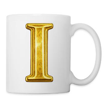 Goldenes I Ornament - Tasse - Weiß - Rechts