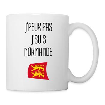 Humour Normandie J'peux pas j'suis Normande - Mug blanc - blanc - Droite