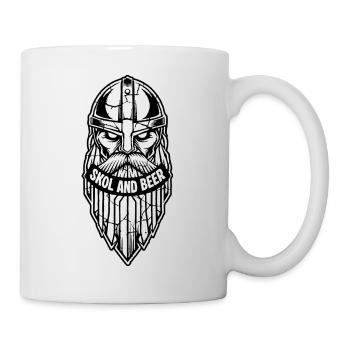 Viking Skol and Beer Warrior Beard Mascot - Mug - white - Right