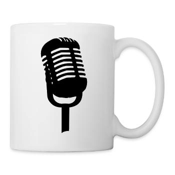 Vintage Mikrofon Silhouette - Tasse - Weiß - Rechts