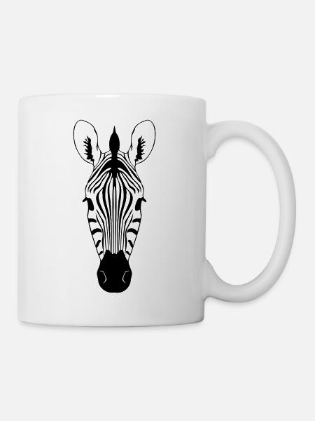 Zebra Illustration - Tasse - Weiß