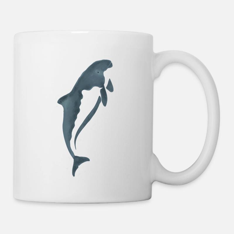Watercolor Dolphin Silhouette - Mug - white