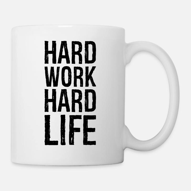 hard work hard life - Mug - white