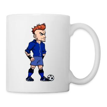 Footballeur Bleu - Mug blanc - blanc - Droite