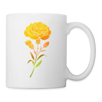 Vintage Carnation Flower Retro Nature Illustration - Mug - white - Right