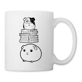 Meerschweinchen Bücher Nerd - Tasse - Weiß - Rechts