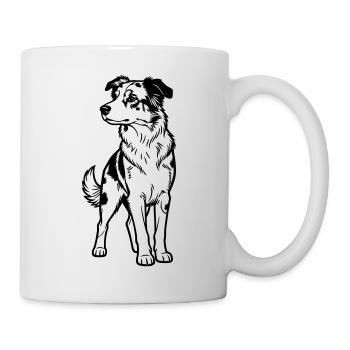 Australischer Schäferhund - Tasse - Weiß - Rechts